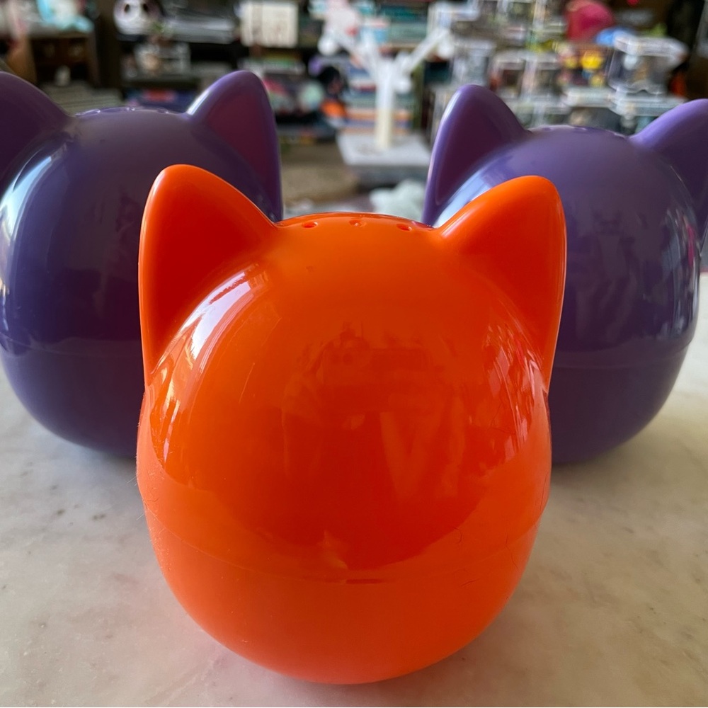 NEW- 3 EMPTY Squishmallow Mystery Capsules in Halloween colors purple and orange